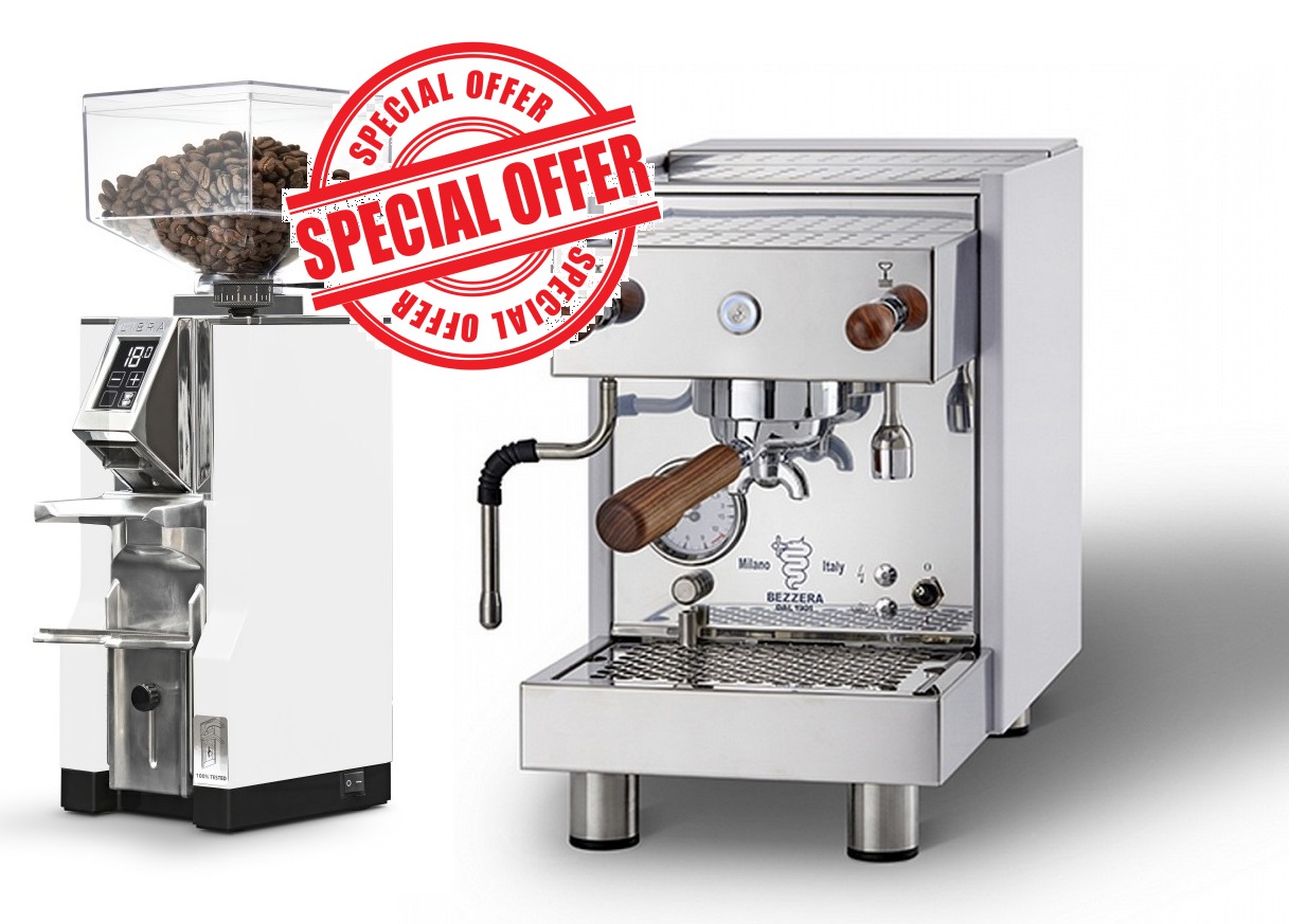 Acquista online  BEZZERA Coffee Machine CREMA PM WHITE + EUREKA LIBRA WHITE